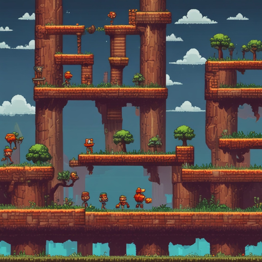 Retro pixel art platformer game screenshot